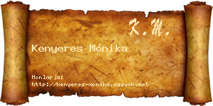 Kenyeres Mónika névjegykártya